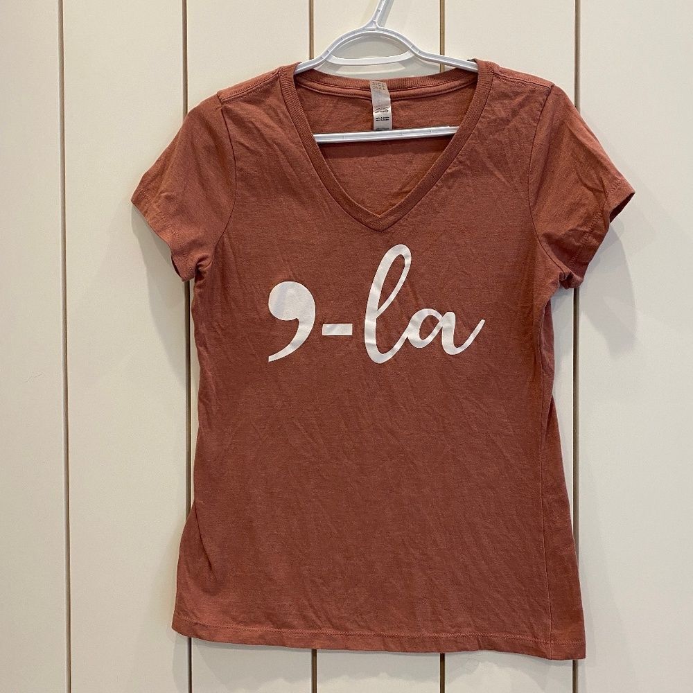 DISTRICT, Music Themed Note La, Cotton Blend Tee Shirt, Size M